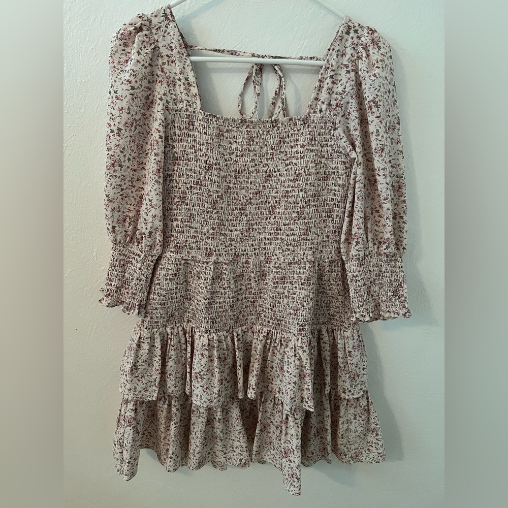 Grade & Gather mini white floral dress